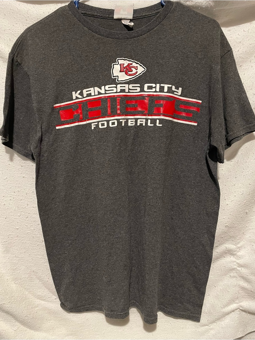 NFL Kansas City Chiefs Dark Gray Tee with Red & White Logo